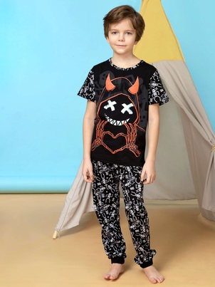Пижама с футболкой Скелетики 8-14 лет Демон праздника