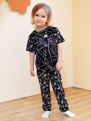 Пижама с футболкой Скелетики 3-8 лет Паук2