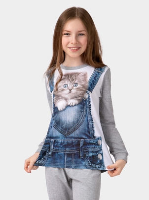 Пижама Котики 8-14 лет Котёнок в кармане