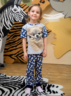 Пижама с футболкой Мишки 3-8 лет Милый пёсик