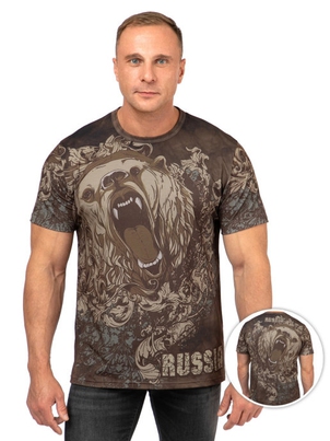 Мужская футболка с 3D принтом Медведь / Эксклюзивный дизайн на заказ