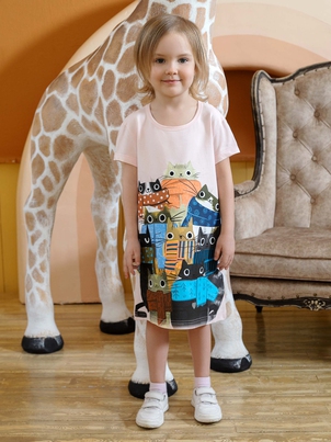 Платье детское 3-8 лет Котики